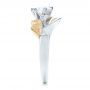 18k White Gold And Platinum 18k White Gold And Platinum Custom Two-tone Calla Lilly Engagement Ring - Side View -  101170 - Thumbnail