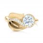 18k Yellow Gold And 18K Gold 18k Yellow Gold And 18K Gold Custom Two-tone Calla Lilly Engagement Ring - Top View -  101170 - Thumbnail