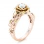 14k Rose Gold And 18K Gold 14k Rose Gold And 18K Gold Custom Two-tone Organic Vines Engagement Ring - Three-Quarter View -  102563 - Thumbnail