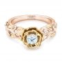 18k Rose Gold And Platinum 18k Rose Gold And Platinum Custom Two-tone Organic Vines Engagement Ring - Flat View -  102563 - Thumbnail