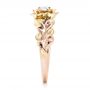 18k Rose Gold And Platinum 18k Rose Gold And Platinum Custom Two-tone Organic Vines Engagement Ring - Side View -  102563 - Thumbnail