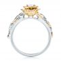 18k White Gold And 18K Gold Custom Two-tone Organic Vines Engagement Ring - Front View -  102563 - Thumbnail