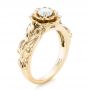 14k Yellow Gold And Platinum 14k Yellow Gold And Platinum Custom Two-tone Organic Vines Engagement Ring - Three-Quarter View -  102563 - Thumbnail