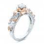  Platinum And 14k Rose Gold Platinum And 14k Rose Gold Custom Two-tone Organic Vines And Diamond Engagement Ring - Three-Quarter View -  100772 - Thumbnail