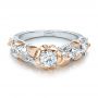  Platinum And 18k Rose Gold Platinum And 18k Rose Gold Custom Two-tone Organic Vines And Diamond Engagement Ring - Flat View -  100772 - Thumbnail