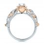  18K Gold And 18k Rose Gold 18K Gold And 18k Rose Gold Custom Two-tone Organic Vines And Diamond Engagement Ring - Front View -  100772 - Thumbnail