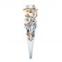  Platinum And 18k Rose Gold Platinum And 18k Rose Gold Custom Two-tone Organic Vines And Diamond Engagement Ring - Side View -  100772 - Thumbnail