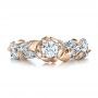  Platinum And 18k Rose Gold Platinum And 18k Rose Gold Custom Two-tone Organic Vines And Diamond Engagement Ring - Top View -  100772 - Thumbnail