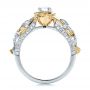  14K Gold And 14k Yellow Gold Custom Two-tone Organic Vines And Diamond Engagement Ring - Front View -  100772 - Thumbnail