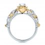  Platinum And 14k Yellow Gold Platinum And 14k Yellow Gold Custom Two-tone Organic Vines And Diamond Engagement Ring - Front View -  100772 - Thumbnail