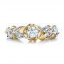  14K Gold And 14k Yellow Gold Custom Two-tone Organic Vines And Diamond Engagement Ring - Top View -  100772 - Thumbnail