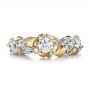  Platinum And 18k Yellow Gold Platinum And 18k Yellow Gold Custom Two-tone Organic Vines And Diamond Engagement Ring - Top View -  100772 - Thumbnail