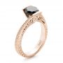 18k Rose Gold And Platinum 18k Rose Gold And Platinum Custom Two-tone Black Diamond Engagement Ring - Three-Quarter View -  102215 - Thumbnail