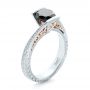 18k White Gold And Platinum 18k White Gold And Platinum Custom Two-tone Black Diamond Engagement Ring - Three-Quarter View -  102215 - Thumbnail