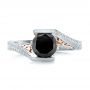 18k White Gold And 18K Gold 18k White Gold And 18K Gold Custom Two-tone Black Diamond Engagement Ring - Top View -  102215 - Thumbnail