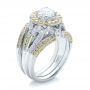  18K Gold And 18k White Gold 18K Gold And 18k White Gold Custom Two-tone Yellow And White Diamond Engagement Ring - Three-Quarter View -  100640 - Thumbnail