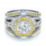  18K Gold And 18k White Gold 18K Gold And 18k White Gold Custom Two-tone Yellow And White Diamond Engagement Ring - Flat View -  100640 - Thumbnail