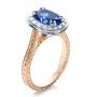 14k Rose Gold And 14K Gold 14k Rose Gold And 14K Gold Custom Two-tone Halo Diamond Engagement Ring - Three-Quarter View -  1178 - Thumbnail