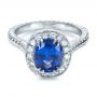 Platinum And Platinum Platinum And Platinum Custom Two-tone Halo Diamond Engagement Ring - Flat View -  1178 - Thumbnail
