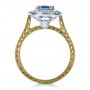 18k Yellow Gold And Platinum Custom Two-tone Halo Diamond Engagement Ring - Front View -  1178 - Thumbnail