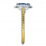 18k Yellow Gold And Platinum Custom Two-tone Halo Diamond Engagement Ring - Side View -  1178 - Thumbnail