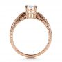18k Rose Gold And 14K Gold 18k Rose Gold And 14K Gold Custom Two-tone Hand Engraved Engagement Ring - Front View -  1384 - Thumbnail