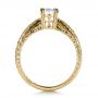 14k Yellow Gold And Platinum 14k Yellow Gold And Platinum Custom Two-tone Hand Engraved Engagement Ring - Front View -  1384 - Thumbnail