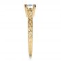 14k Yellow Gold And 18K Gold 14k Yellow Gold And 18K Gold Custom Two-tone Hand Engraved Engagement Ring - Side View -  1384 - Thumbnail