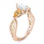 18k Rose Gold And 18K Gold 18k Rose Gold And 18K Gold Custom Two-tone Marquise Diamond En Topaz Engagement Ring - Three-Quarter View -  102269 - Thumbnail