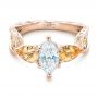 18k Rose Gold And 14K Gold 18k Rose Gold And 14K Gold Custom Two-tone Marquise Diamond En Topaz Engagement Ring - Flat View -  102269 - Thumbnail