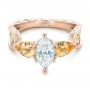 14k Rose Gold And 14K Gold 14k Rose Gold And 14K Gold Custom Two-tone Marquise Diamond En Topaz Engagement Ring - Flat View -  102269 - Thumbnail