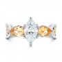 18k White Gold And 18K Gold 18k White Gold And 18K Gold Custom Two-tone Marquise Diamond En Topaz Engagement Ring - Top View -  102269 - Thumbnail