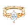 14k Yellow Gold And Platinum 14k Yellow Gold And Platinum Custom Two-tone Marquise Diamond En Topaz Engagement Ring - Flat View -  102269 - Thumbnail