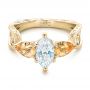 18k Yellow Gold And 18K Gold 18k Yellow Gold And 18K Gold Custom Two-tone Marquise Diamond En Topaz Engagement Ring - Flat View -  102269 - Thumbnail