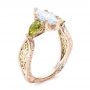 18k Rose Gold And 18K Gold 18k Rose Gold And 18K Gold Custom Two-tone Marquise Diamond And Peridot Engagement Ring - Three-Quarter View -  101990 - Thumbnail