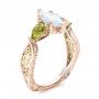 14k Rose Gold And Platinum 14k Rose Gold And Platinum Custom Two-tone Marquise Diamond And Peridot Engagement Ring - Three-Quarter View -  101990 - Thumbnail