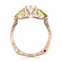 14k Rose Gold And Platinum 14k Rose Gold And Platinum Custom Two-tone Marquise Diamond And Peridot Engagement Ring - Front View -  101990 - Thumbnail