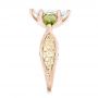 18k Rose Gold And 18K Gold 18k Rose Gold And 18K Gold Custom Two-tone Marquise Diamond And Peridot Engagement Ring - Side View -  101990 - Thumbnail