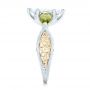  Platinum And Platinum Platinum And Platinum Custom Two-tone Marquise Diamond And Peridot Engagement Ring - Side View -  101990 - Thumbnail