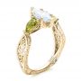 14k Yellow Gold And 18K Gold 14k Yellow Gold And 18K Gold Custom Two-tone Marquise Diamond And Peridot Engagement Ring - Three-Quarter View -  101990 - Thumbnail