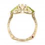 14k Yellow Gold And 18K Gold 14k Yellow Gold And 18K Gold Custom Two-tone Marquise Diamond And Peridot Engagement Ring - Front View -  101990 - Thumbnail