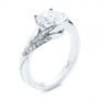 18k White Gold Custom Two-tone Moissanite And Diamond Wrap Engagement Ring