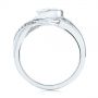 18k White Gold 18k White Gold Custom Two-tone Moissanite And Diamond Wrap Engagement Ring - Front View -  105158 - Thumbnail