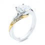 14k Yellow Gold Custom Two-tone Moissanite And Diamond Wrap Engagement Ring