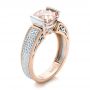 18k Rose Gold And Platinum 18k Rose Gold And Platinum Custom Two-tone Morganite Engagement Ring - Three-Quarter View -  102288 - Thumbnail