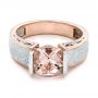 14k Rose Gold And Platinum 14k Rose Gold And Platinum Custom Two-tone Morganite Engagement Ring - Flat View -  102288 - Thumbnail