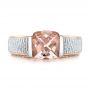18k Rose Gold And Platinum 18k Rose Gold And Platinum Custom Two-tone Morganite Engagement Ring - Top View -  102288 - Thumbnail