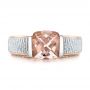 14k Rose Gold And Platinum 14k Rose Gold And Platinum Custom Two-tone Morganite Engagement Ring - Top View -  102288 - Thumbnail