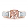 18k Rose Gold And 18K Gold 18k Rose Gold And 18K Gold Custom Two-tone Morganite Engagement Ring - Top View -  102288 - Thumbnail