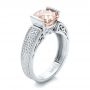 14k White Gold And 18K Gold 14k White Gold And 18K Gold Custom Two-tone Morganite Engagement Ring - Three-Quarter View -  102288 - Thumbnail